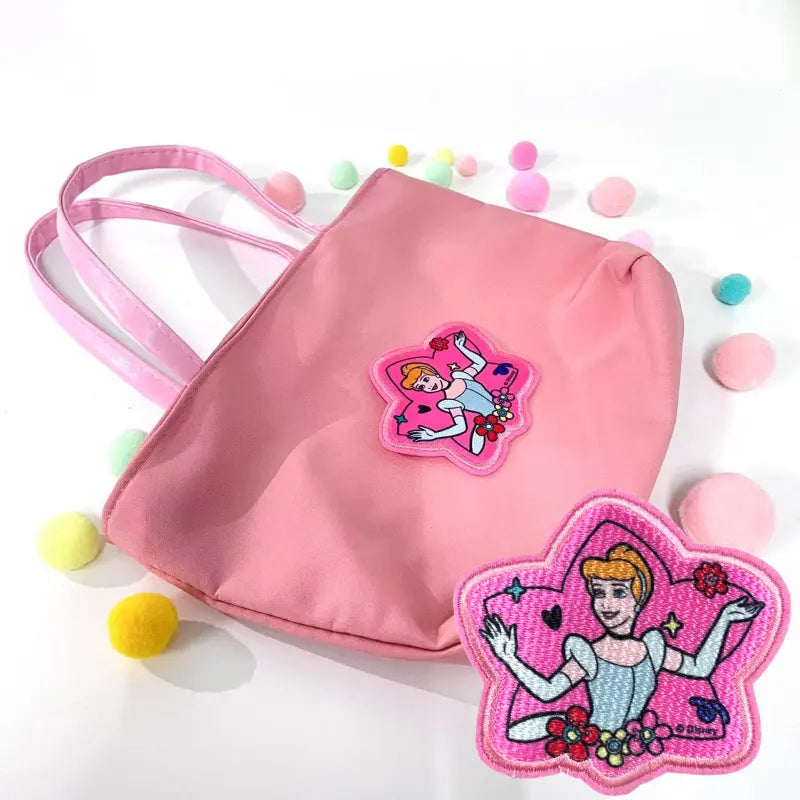 Cinderella embroidery patches for bag