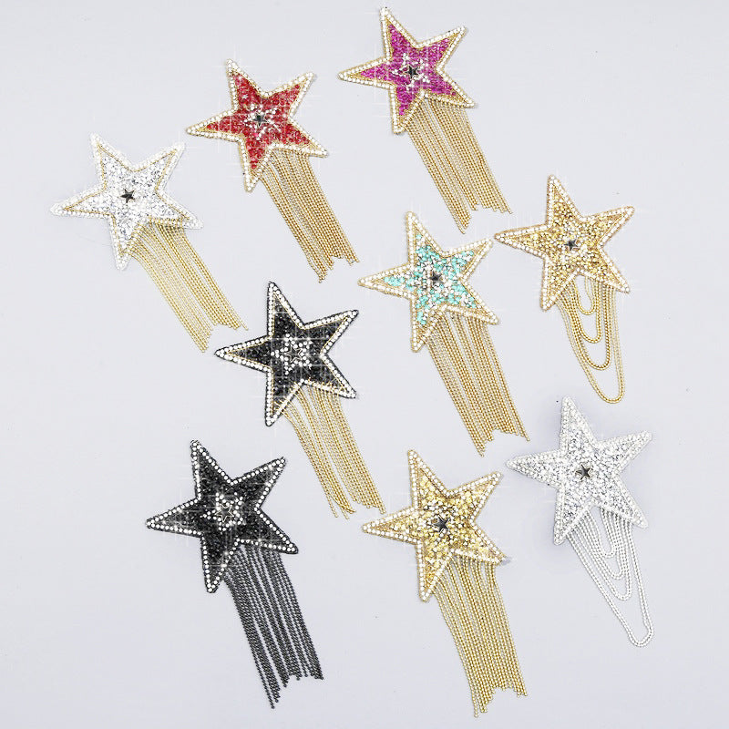 New pentagram fringed diamond hot map hat hot diamond accessories cloth sticker - Clpatch