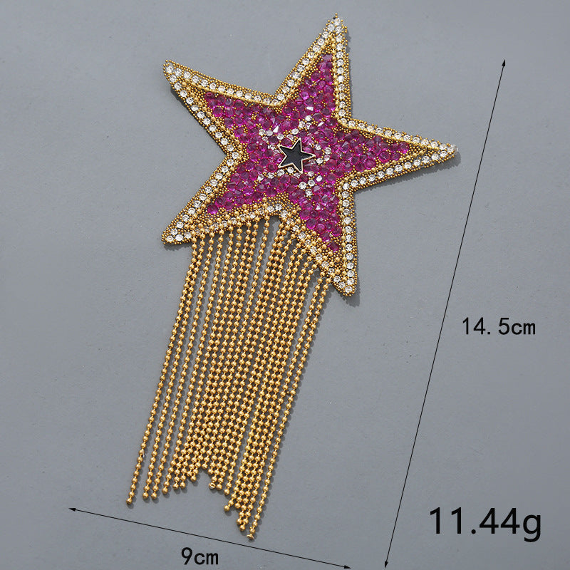 New pentagram fringed diamond hot map hat hot diamond accessories cloth sticker - Clpatch