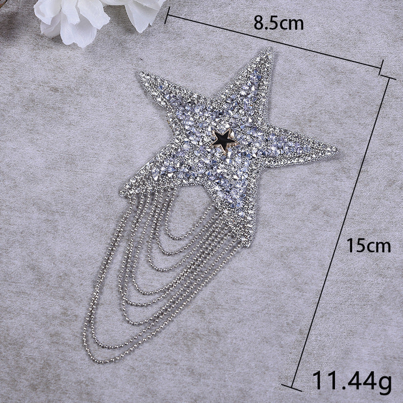 New pentagram fringed diamond hot map hat hot diamond accessories cloth sticker - Clpatch