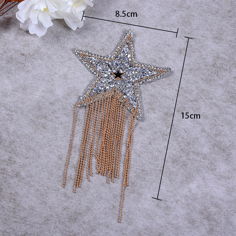 New pentagram fringed diamond hot map hat hot diamond accessories cloth sticker - Clpatch