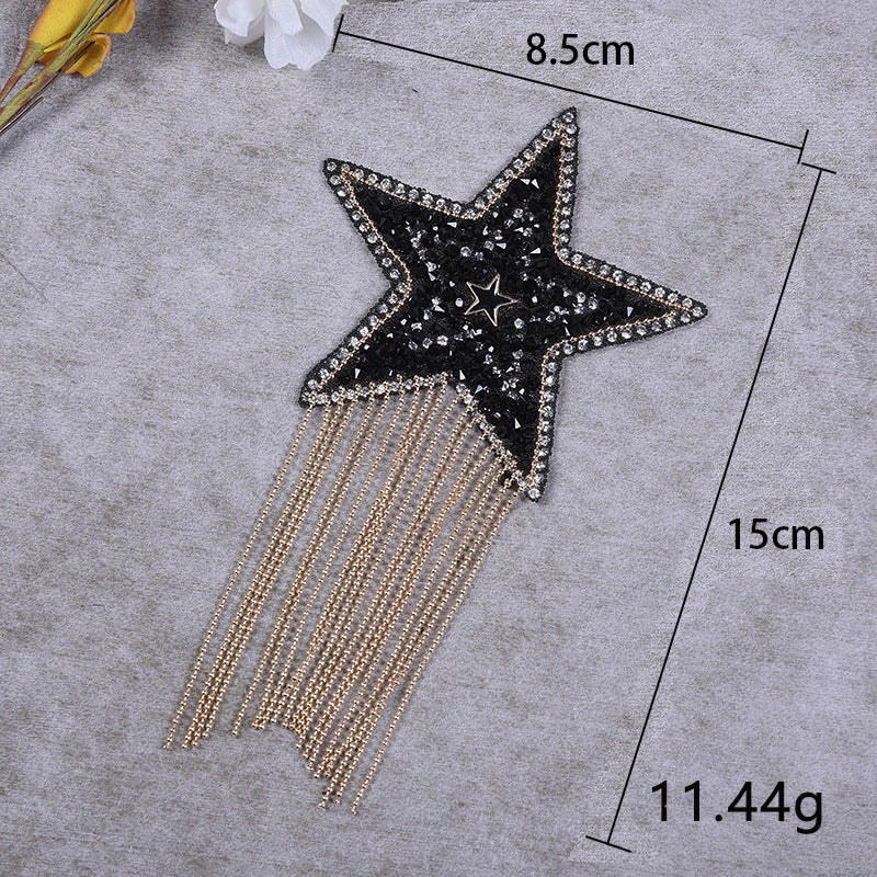 New pentagram fringed diamond hot map hat hot diamond accessories cloth sticker - Clpatch