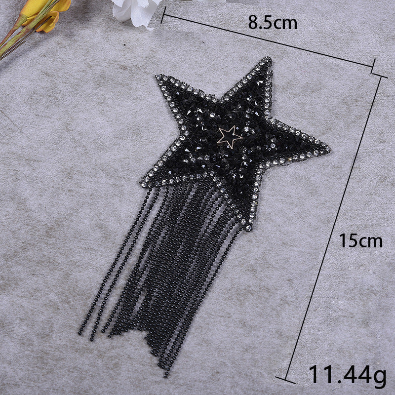 New pentagram fringed diamond hot map hat hot diamond accessories cloth sticker - Clpatch