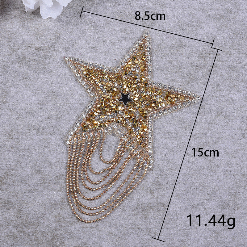 New pentagram fringed diamond hot map hat hot diamond accessories cloth sticker - Clpatch