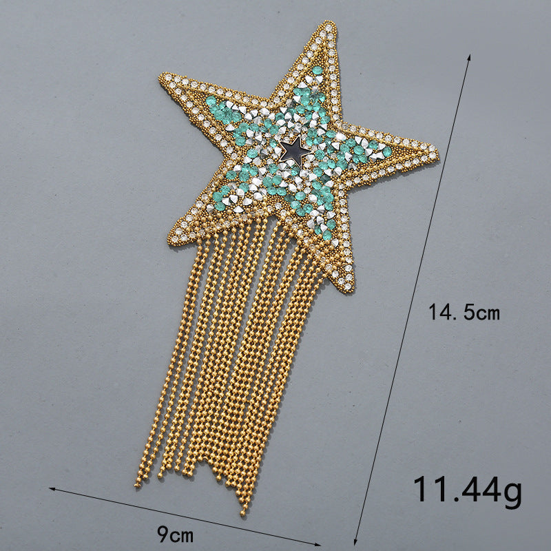 New pentagram fringed diamond hot map hat hot diamond accessories cloth sticker - Clpatch