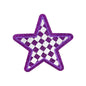 Silver Checkered Star Embroidery Glitter Sequin Patch - Clpatch