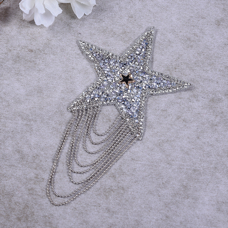 New pentagram fringed diamond hot map hat hot diamond accessories cloth sticker - Clpatch