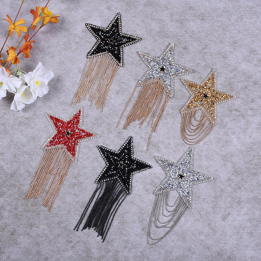 New pentagram fringed diamond hot map hat hot diamond accessories cloth sticker - Clpatch