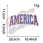 America Bule-Red sequins embroidery patch - Clpatch