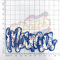 Blue floral mama chenille embroidery patch - Clpatch