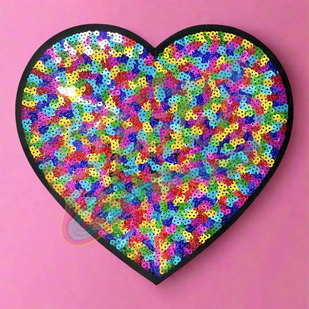 Large Colorful heart patch adhesive patch for Valentine's Day - Clpatch