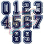 Number 0-9 embroidery blue hat sweater patch - Clpatch