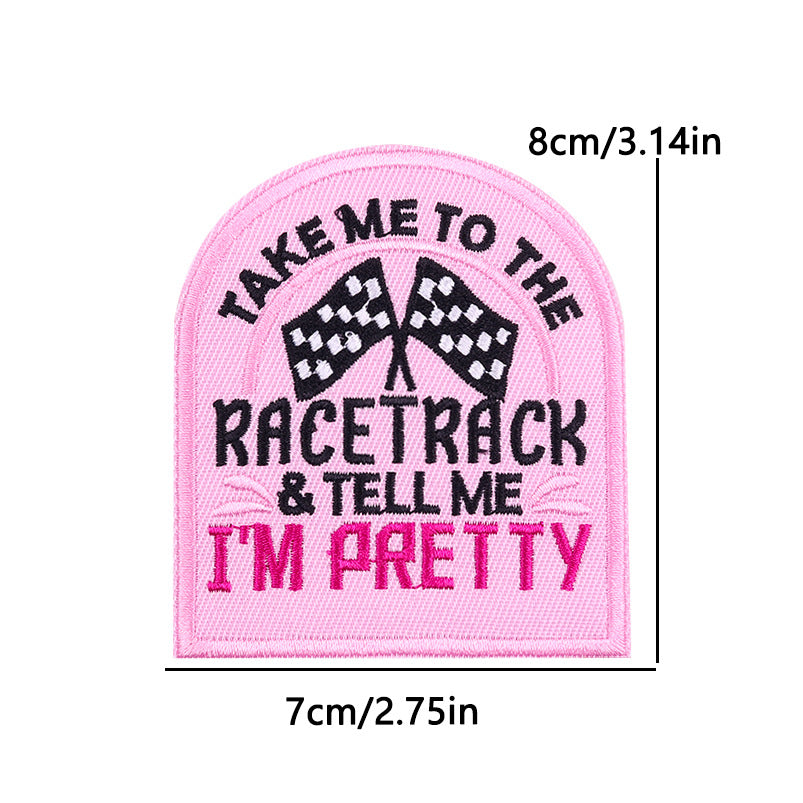 pink letter saying ironing embroidery patch - Clpatch