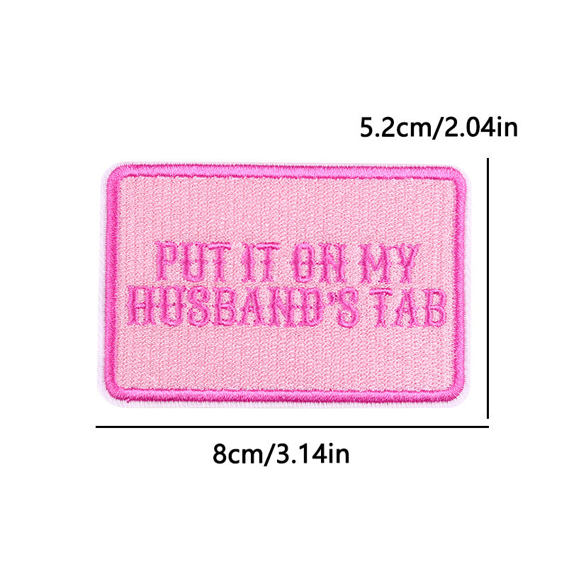 pink letter saying ironing embroidery patch - Clpatch