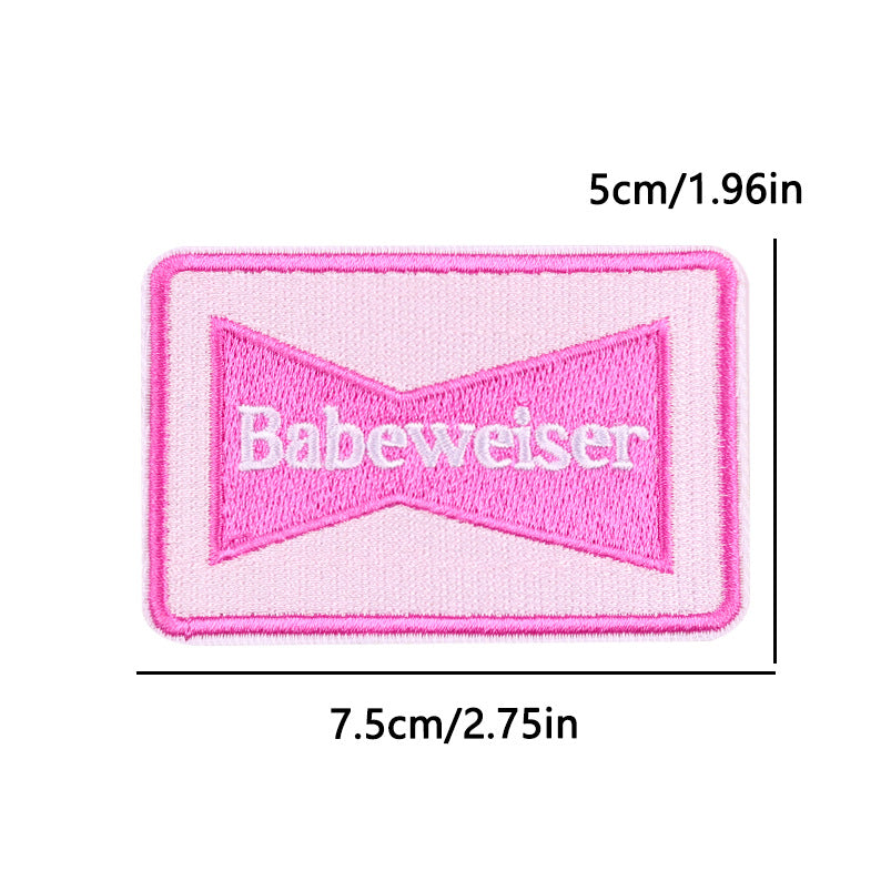 pink letter saying ironing embroidery patch - Clpatch