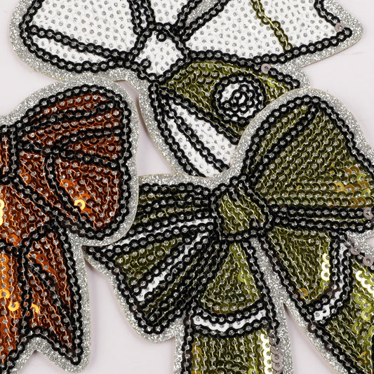 Sports sequins bow patch