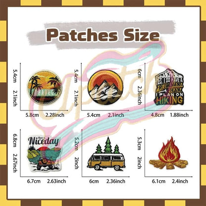 Outdoor Camping Embroidered Iron On Patches,Vintage Retro Patches,Mountain Camping Adventure Patch for bag，DIY，Jeans，Clothing - Clpatch