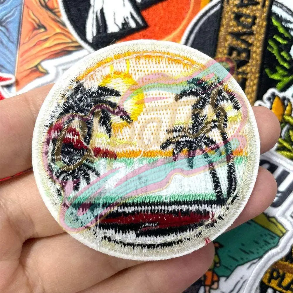 Outdoor Camping Embroidered Iron On Patches,Vintage Retro Patches,Mountain Camping Adventure Patch for bag，DIY，Jeans，Clothing - Clpatch