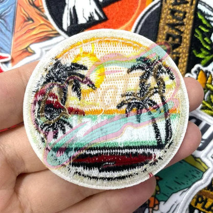 Outdoor Camping Embroidered Iron On Patches,Vintage Retro Patches,Mountain Camping Adventure Patch for bag，DIY，Jeans，Clothing - Clpatch