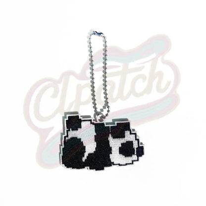 Panda pixel  style embroidery keychain Clpatch   huge range of embroidery patch