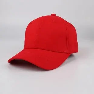 Red Canvas Baseball Cap Blank Hat Women Men Solid Color Adjustable Summer Hat Clpatch   huge range of embroidery patch
