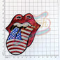 Rolling Stones Font Patch US Flag Mick Jagger sequins Embroidered - Clpatch