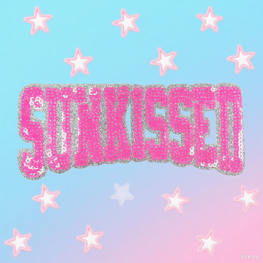 Summer Sunkissed  Sequin Pink Patches - Clpatch