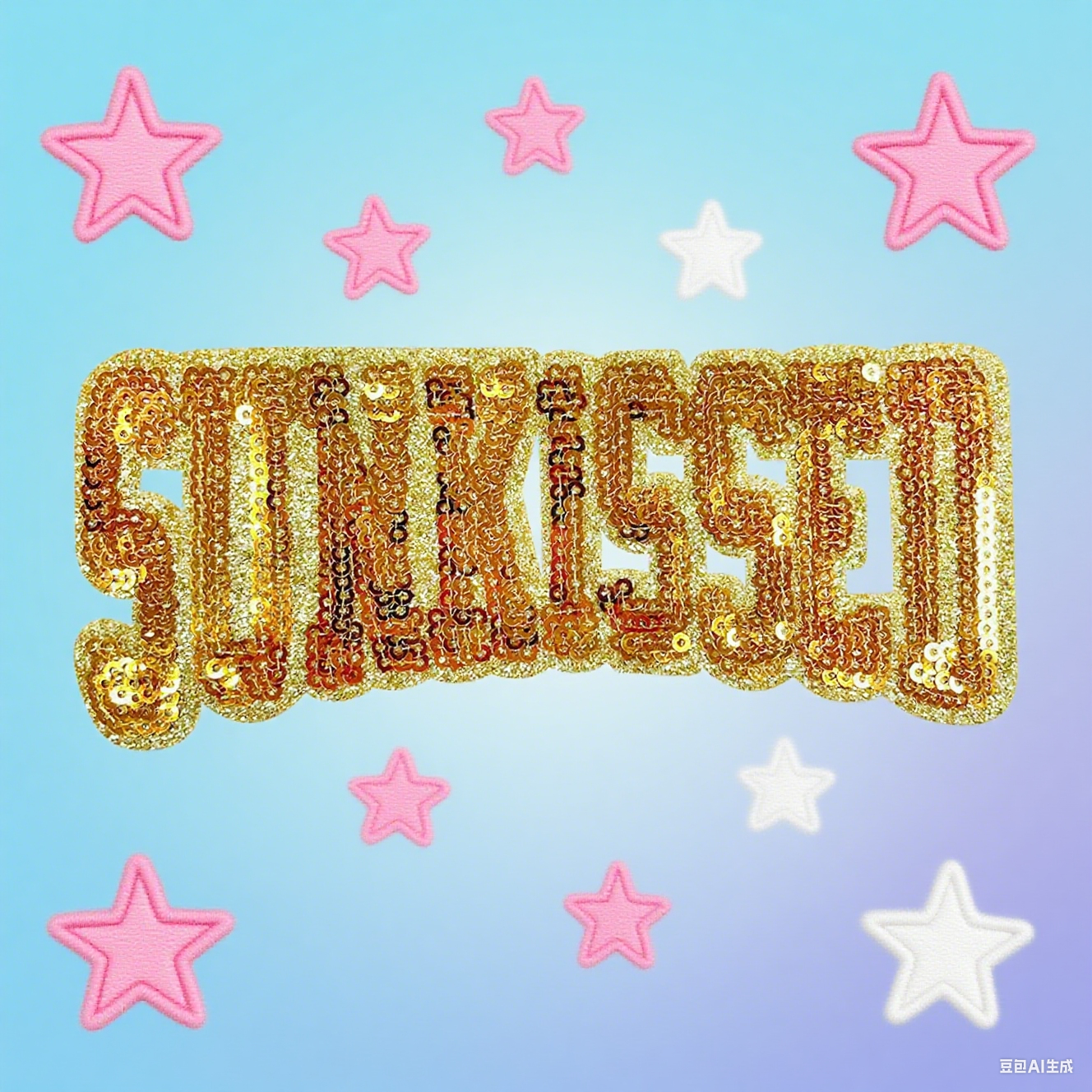 Summer Sunkissed  Sequin gold Patches - Clpatch