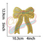 Side bow sparkly embroidery patch - Clpatch