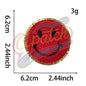 Smile Face chenille embroidery patch with gold edge - Clpatch