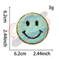 Smile Face chenille embroidery patch with gold edge - Clpatch