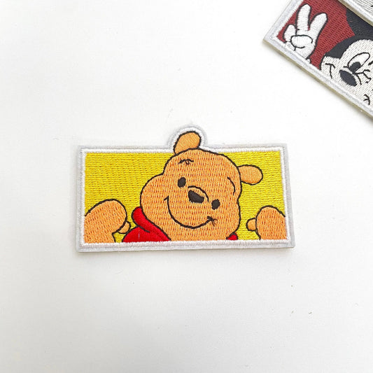 Winnie the Pooh hugs embroidered patch with adhesive Clpatch   huge range of embroidery patch